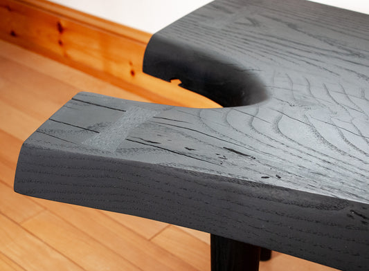 Ebonized Live-edge Red Oak Bench