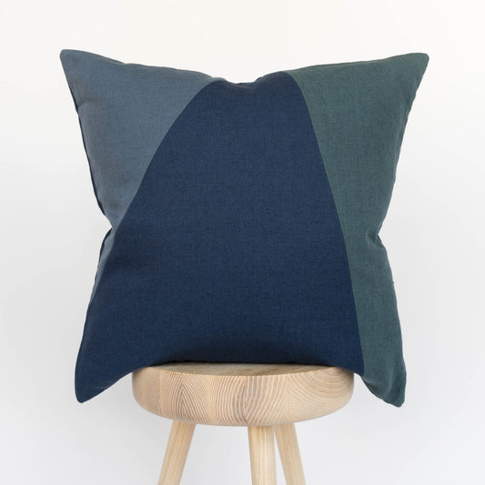 Pieced Linen Throw Pillow Cover | Atlantic