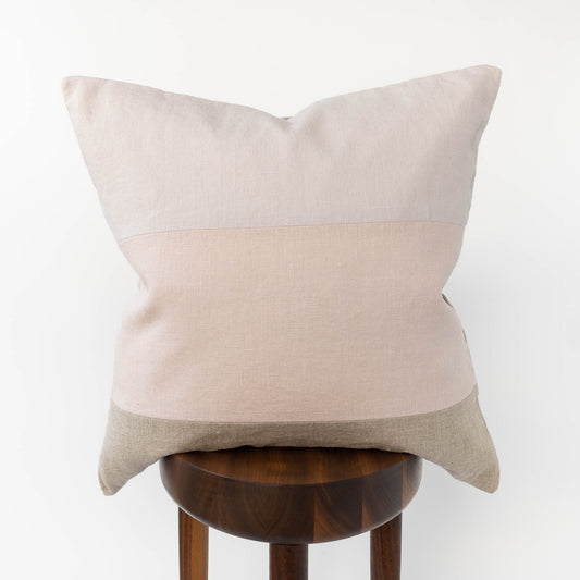 Pieced Linen Throw Pillow Cover | Desert