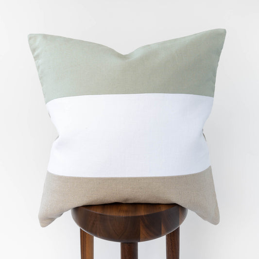 Pieced Linen Throw Pillow Cover | Shore