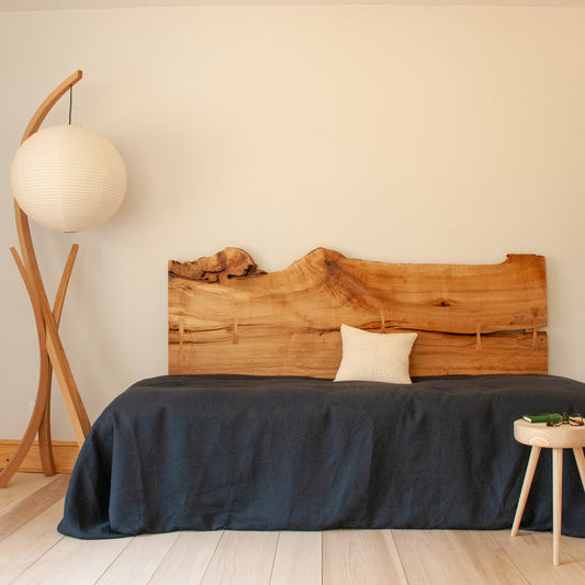 Live-edge Maple Slab Headboard
