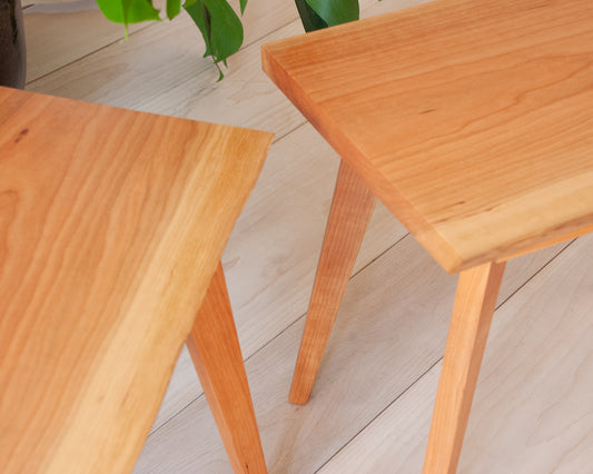 Live-edge Twin Cherry Side Tables