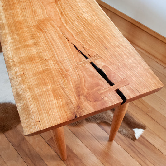 Live-edge Maine Cherry Bench