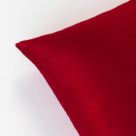 Dupioni Silk Throw Pillow Cover | Red