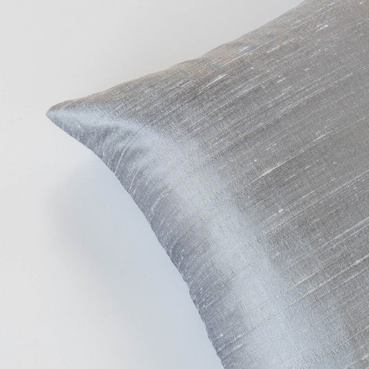 Dupioni Silk Throw Pillow Cover | Silver
