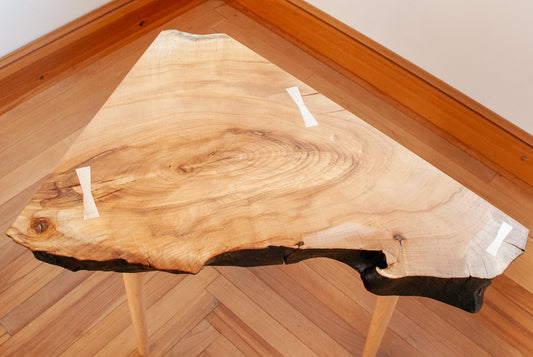 Triangular Maine Maple Live-edge Occasional Table