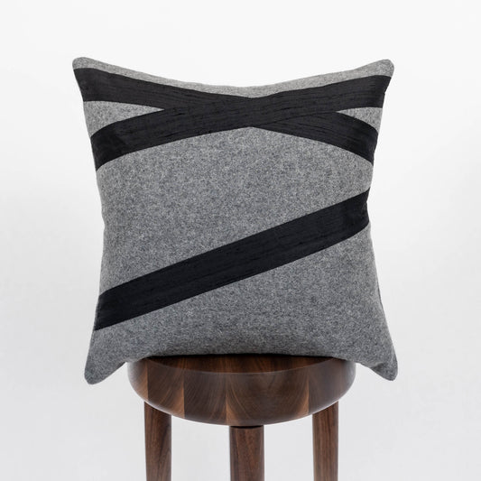 Wool + Silk Throw Pillow Cover | Lines
