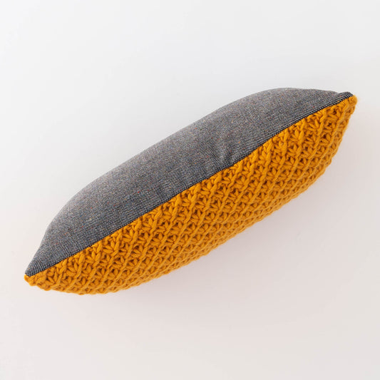 Knitted Wool Throw Pillow Cover | Goldenrod