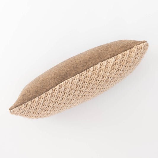 Knitted Wool Throw Pillow Cover | Heather Beige
