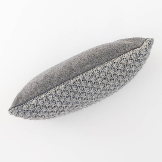Knitted Wool Throw Pillow Cover | Light Grey Heather