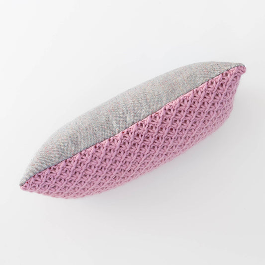 Knitted Wool Throw Pillow Cover | Pink Lilac