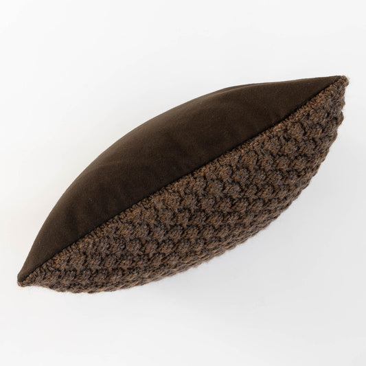 Knitted Wool Throw Pillow Cover | Sable