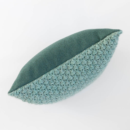 Knitted Wool Throw Pillow Cover | Seafoam