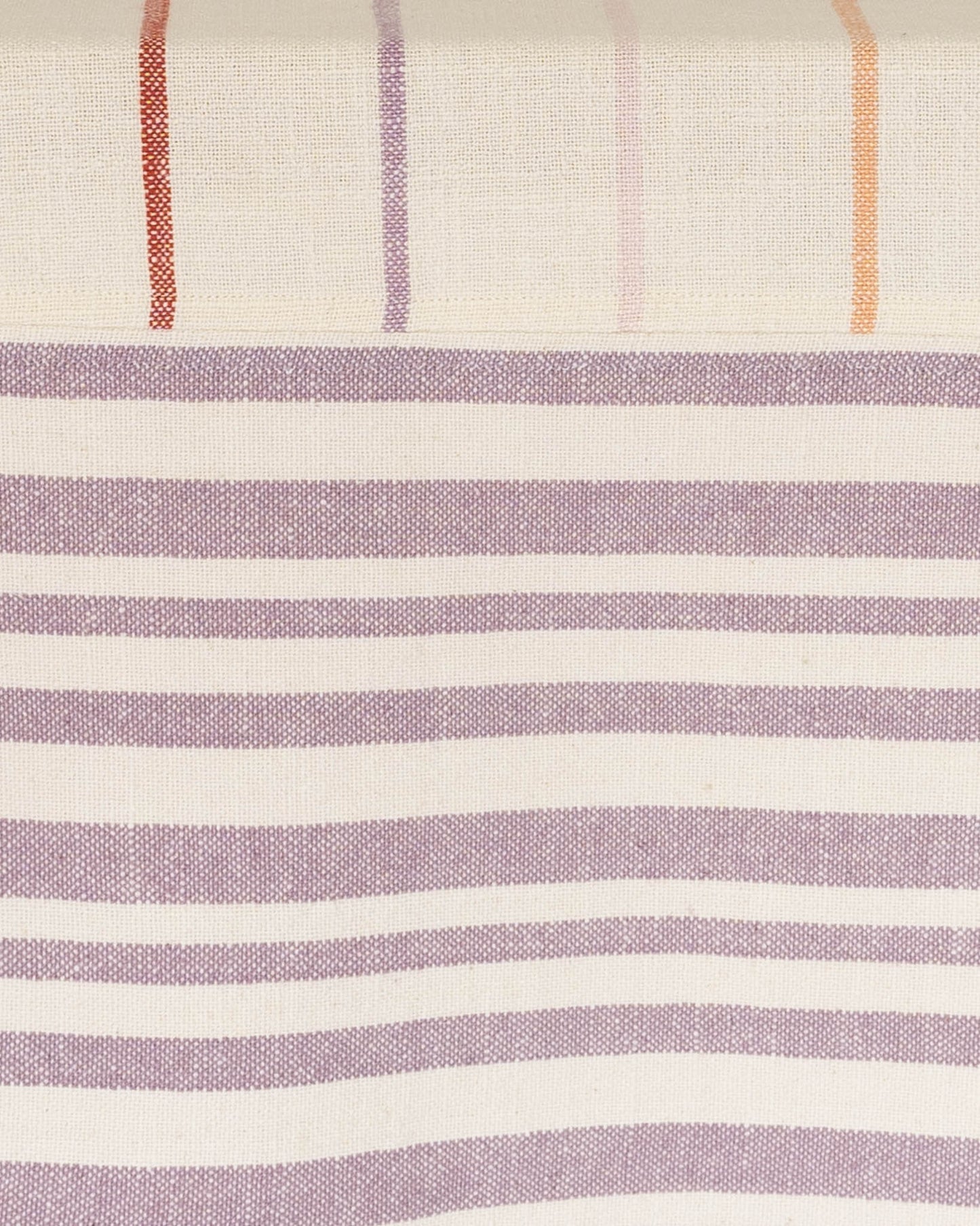 Woven Cotton Stripe Table Runner | Lavender + White
