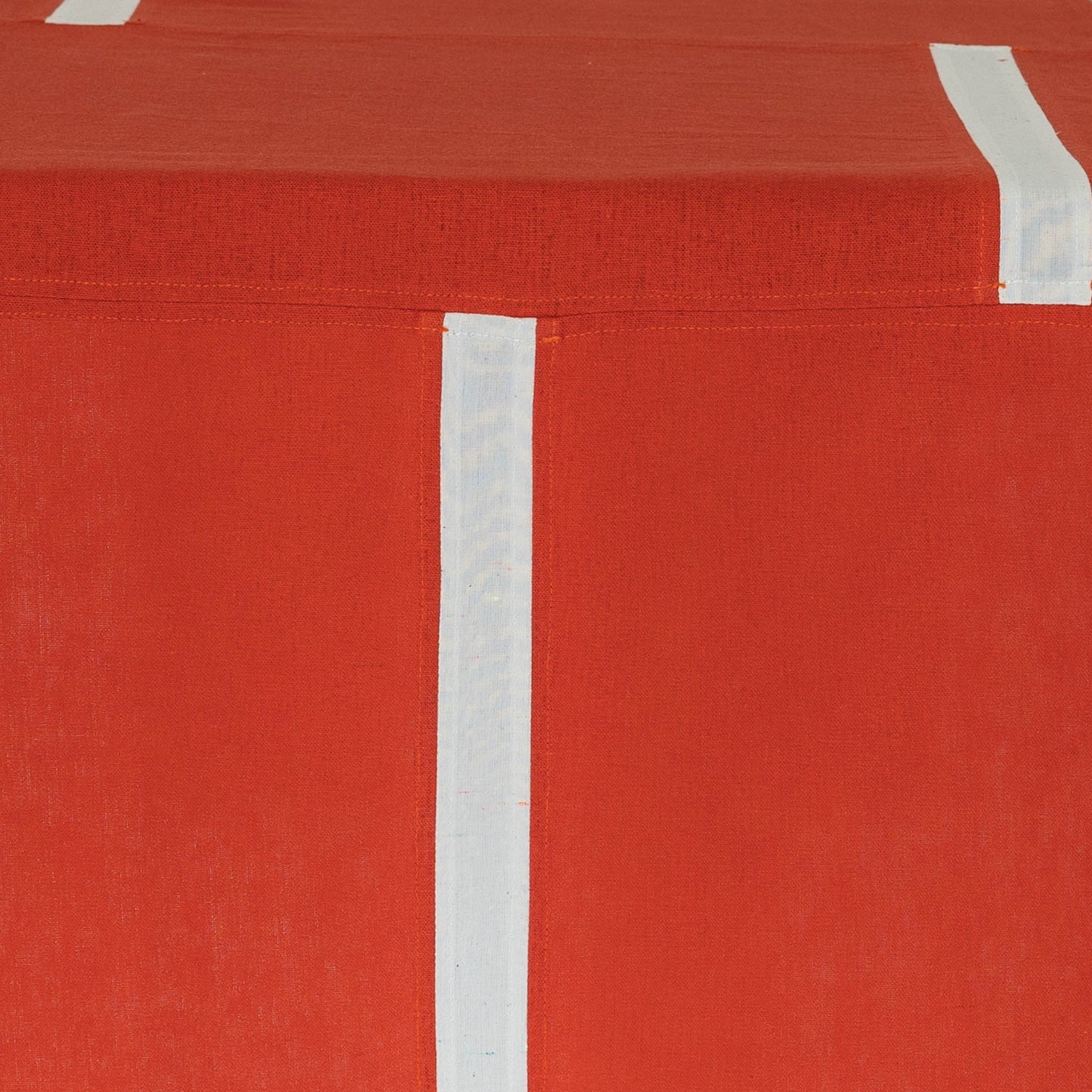 Cotton + Linen Table Runner | Dashes in Coral Red