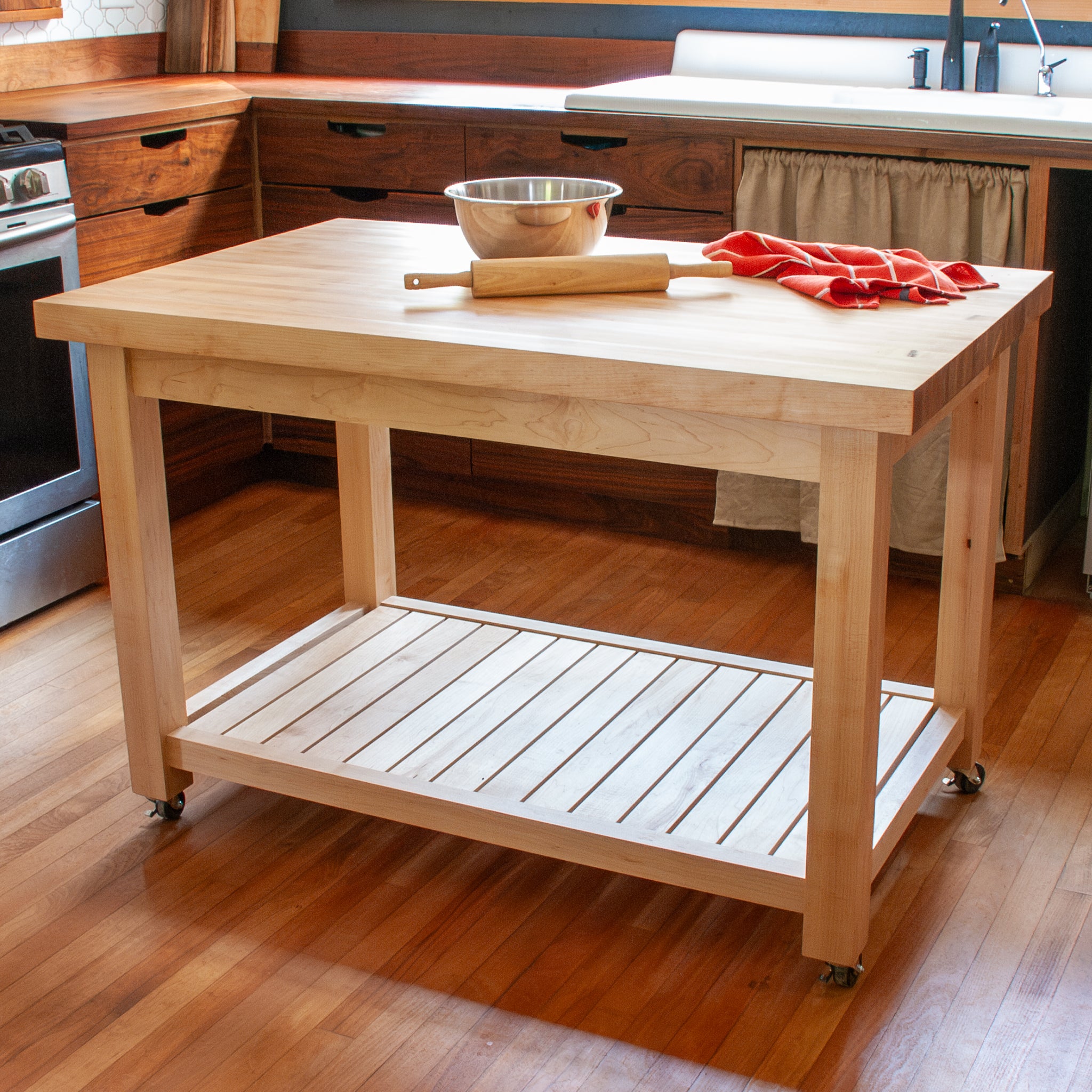 Custom Maple Baking Table with Butcher Block Top – STUDIO89