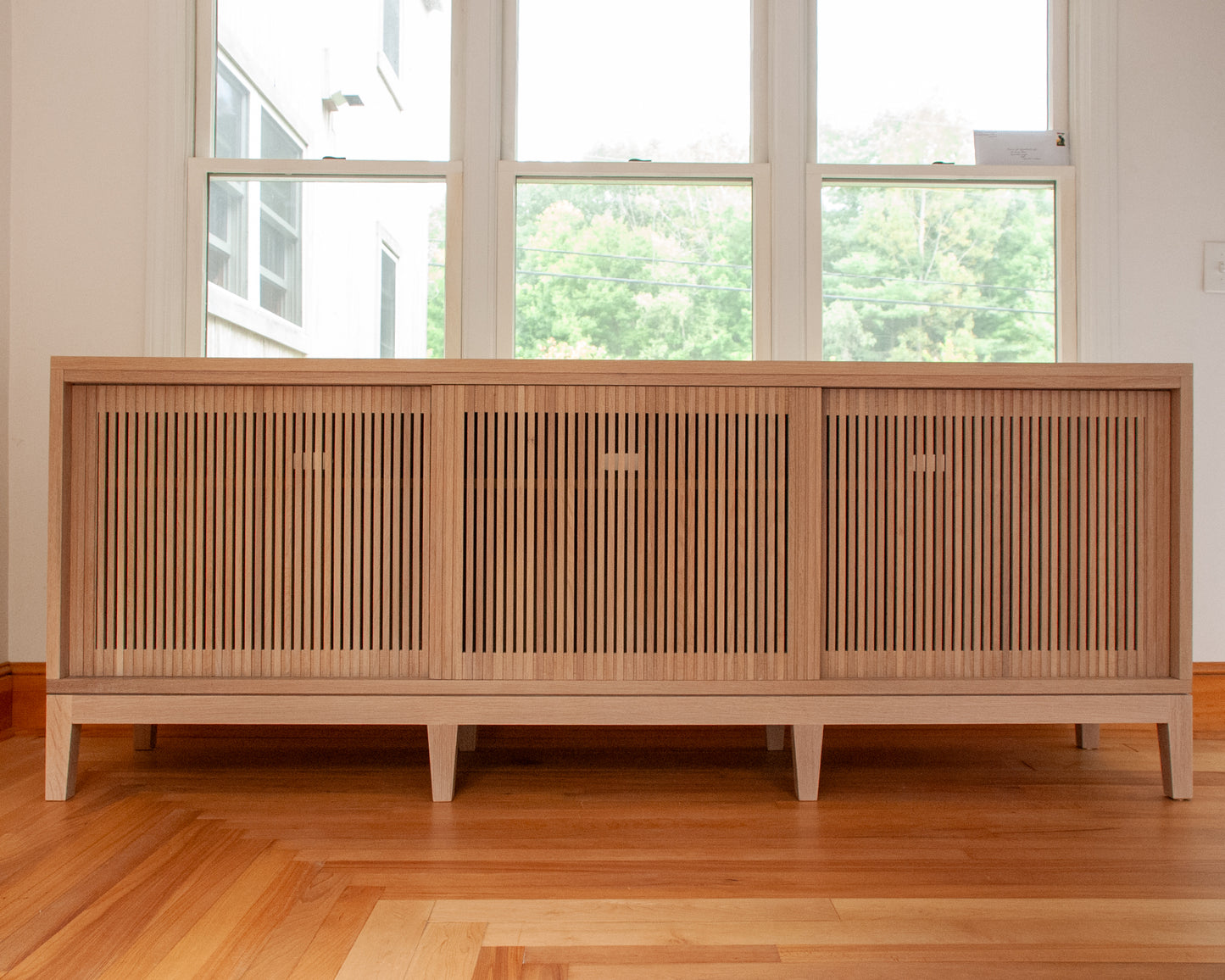 White Oak Record Player Console