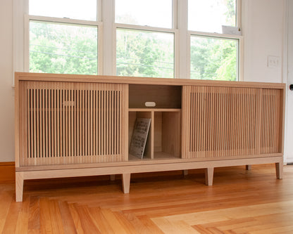 White Oak Record Player Console