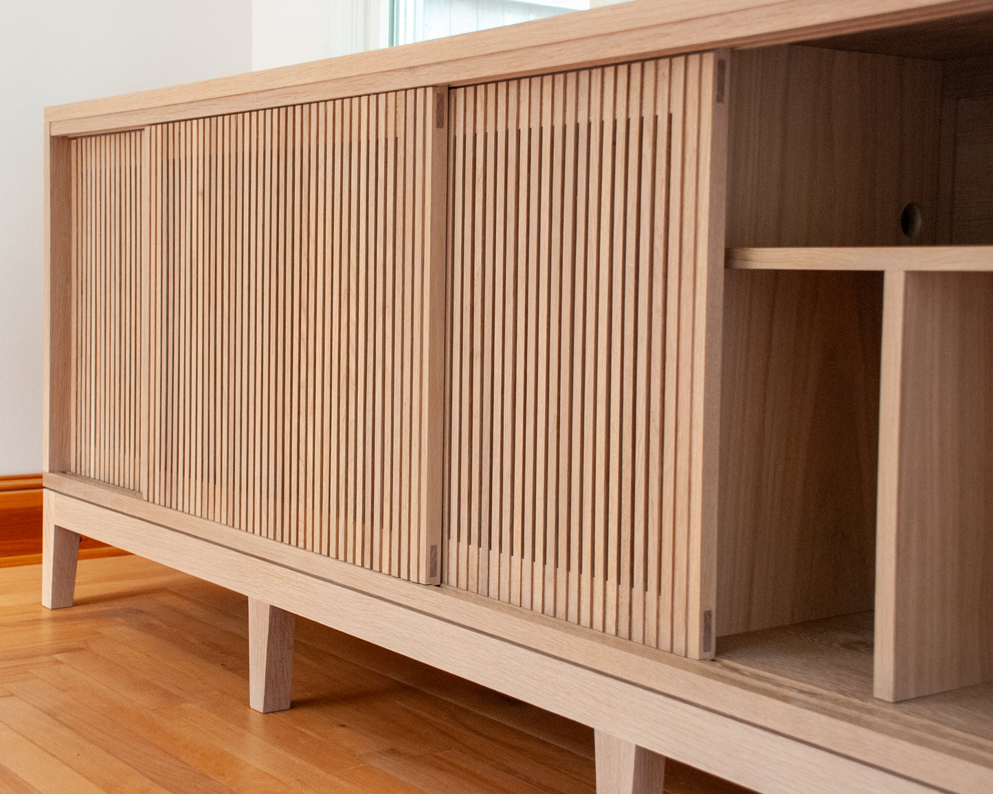 White Oak Record Player Console