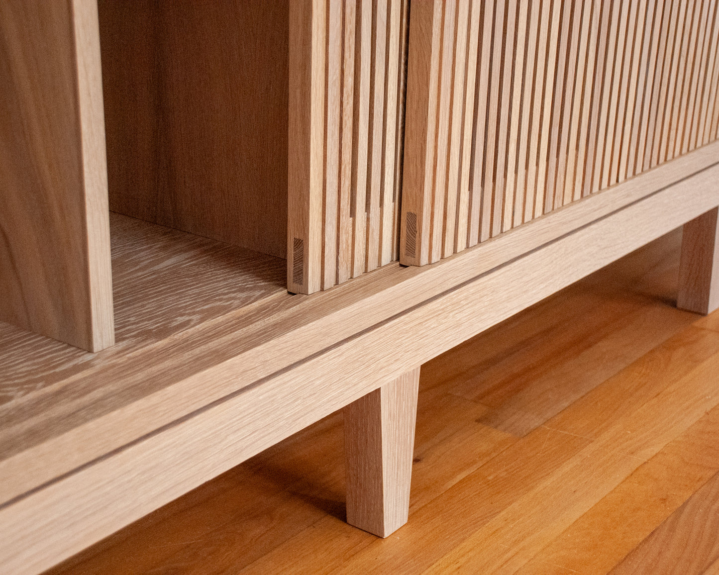 White Oak Record Player Console