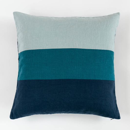 Pieced Linen Throw Pillow Cover | Adriatic