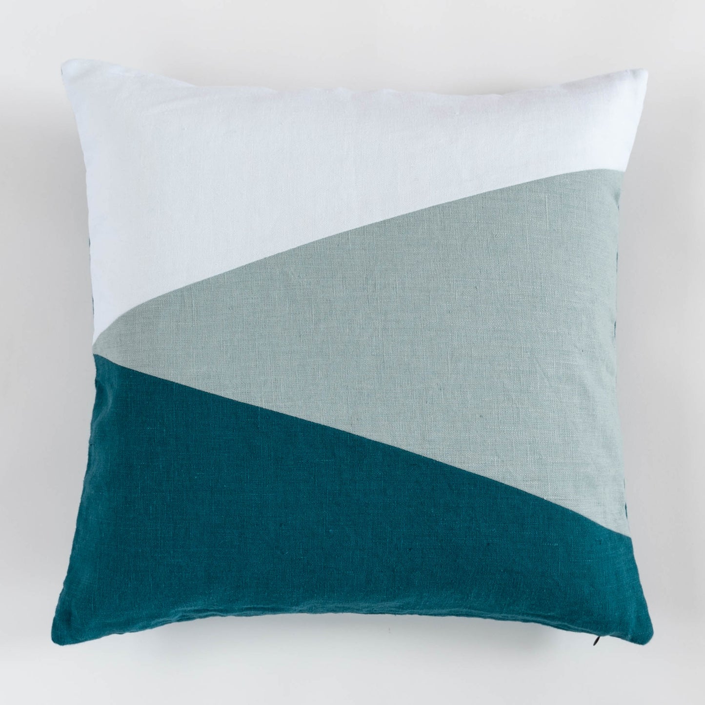 Pieced Linen Throw Pillow Cover | Aegean