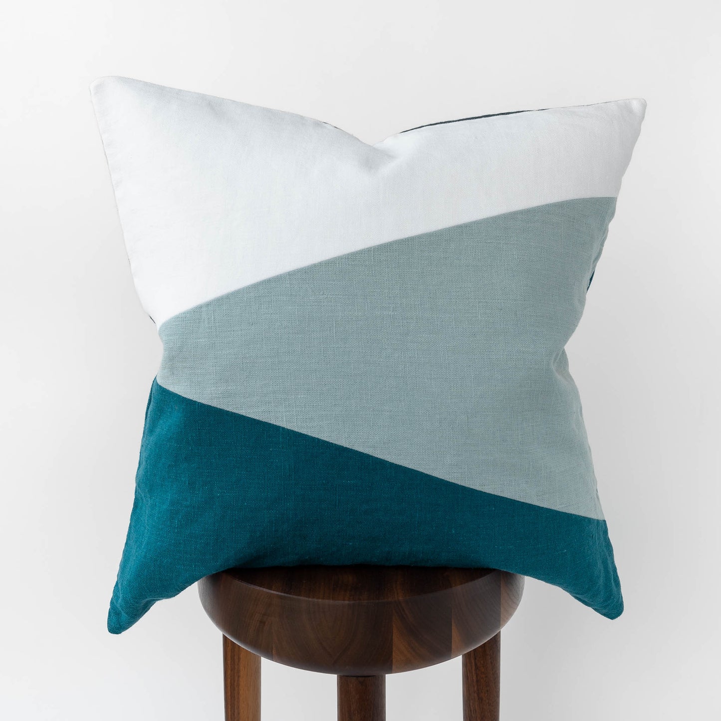 Pieced Linen Throw Pillow Cover | Aegean