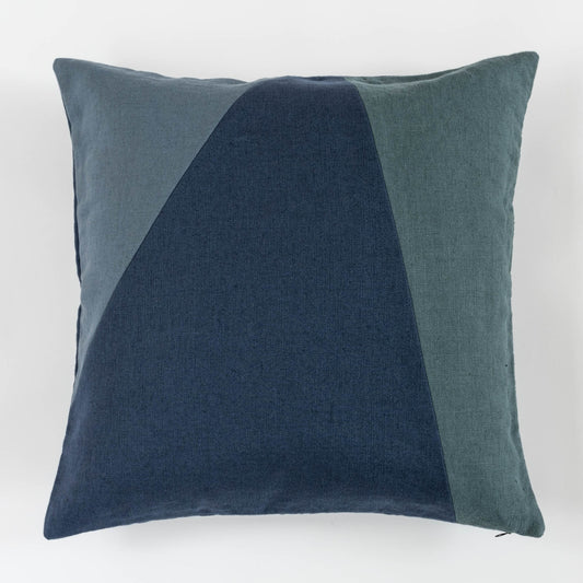 Pieced Linen Throw Pillow Cover | Atlantic