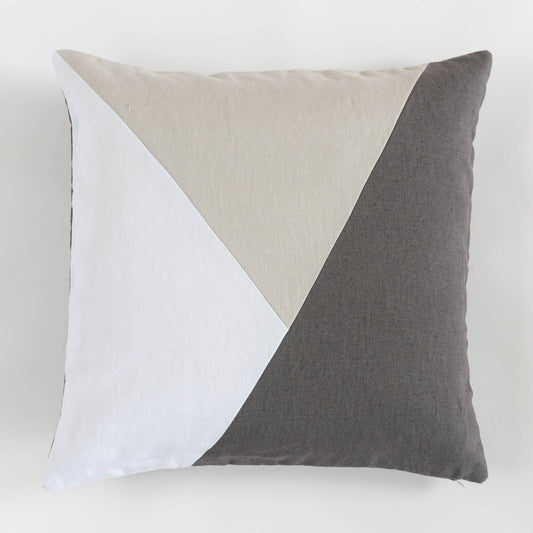 Pieced Linen Throw Pillow Cover | Denali