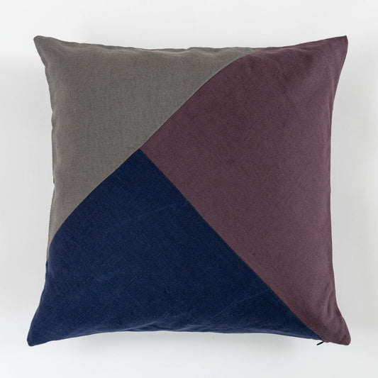 Pieced Linen Throw Pillow Cover | Mountain