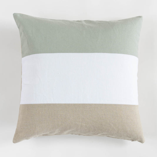 Pieced Linen Throw Pillow Cover | Shore