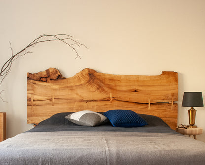 Live-edge Maple Slab Headboard