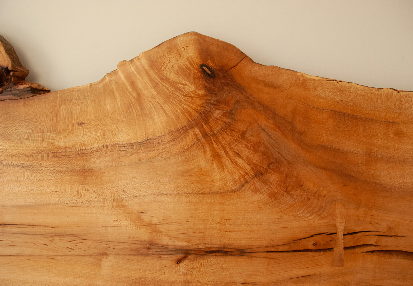 Live-edge Maple Slab Headboard