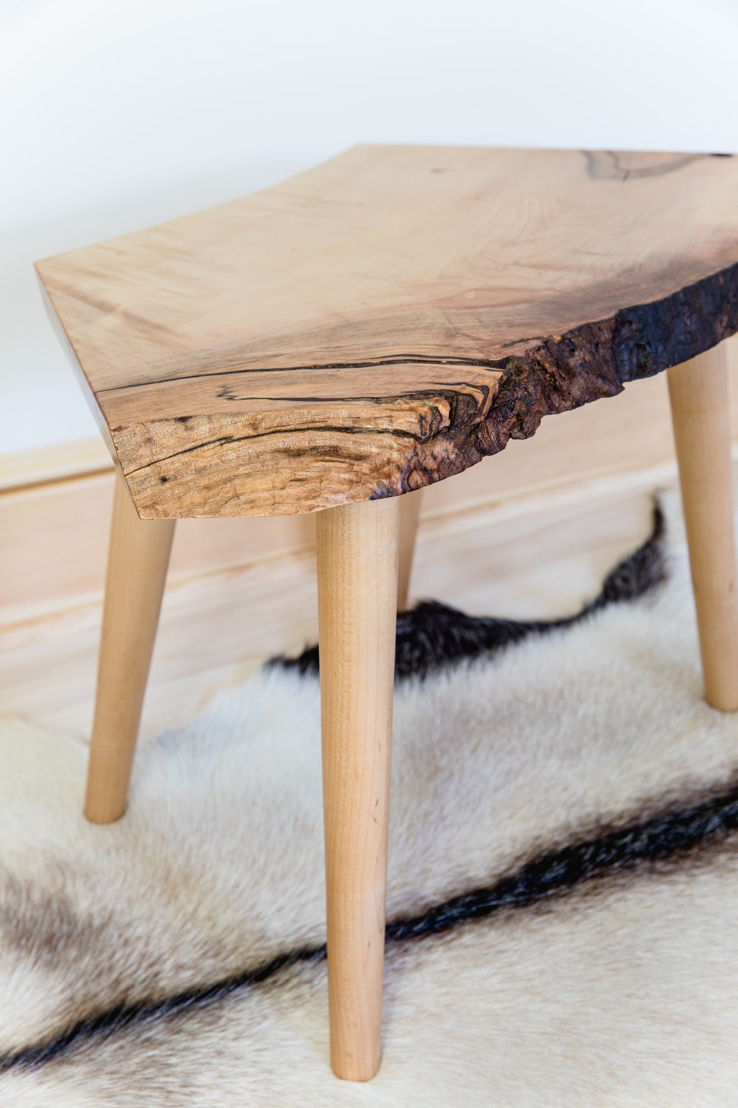 Live-edge Small Maple Side Table