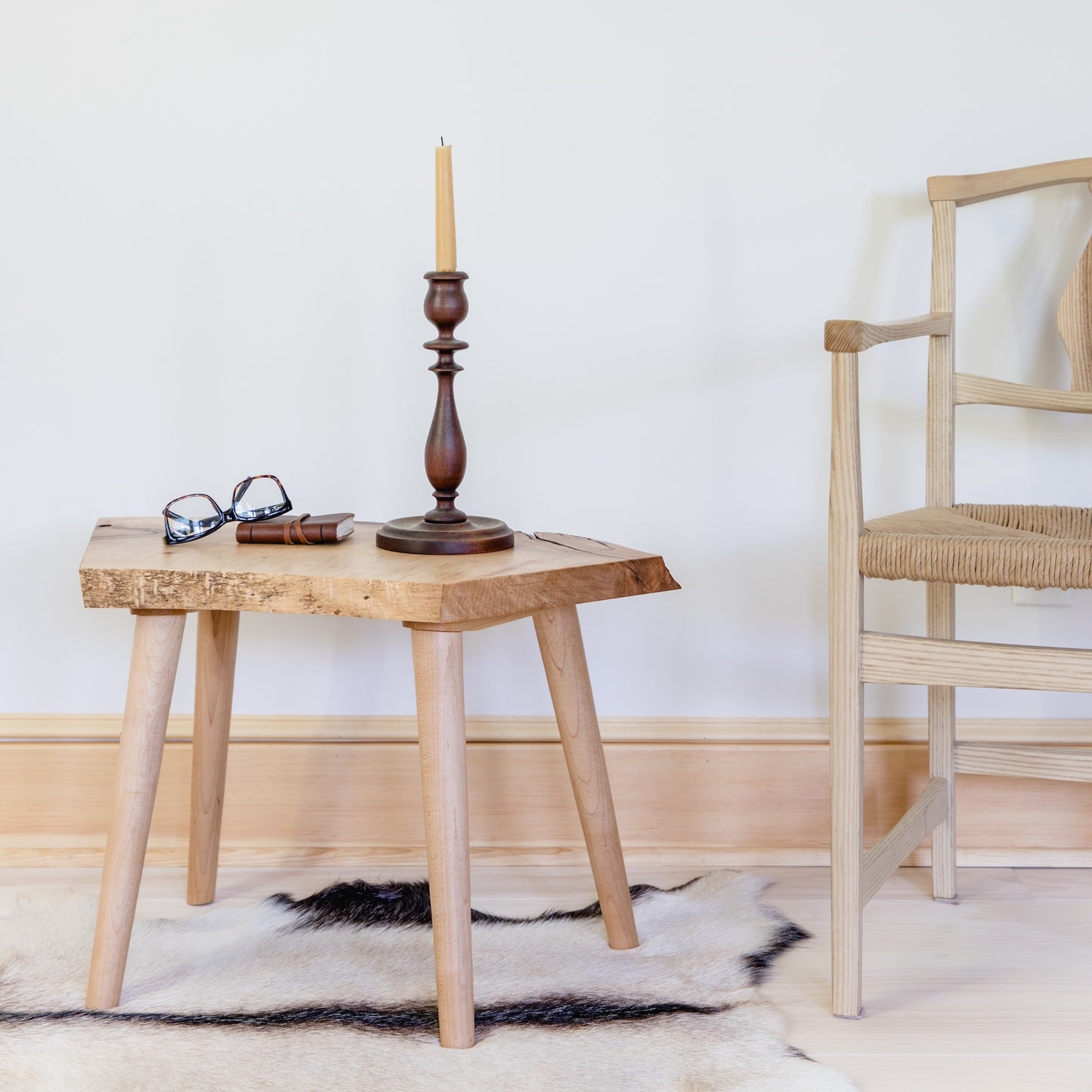 Live-edge Small Maple Side Table