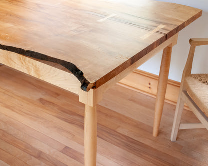 Live-edge Maine Maple Dining Table