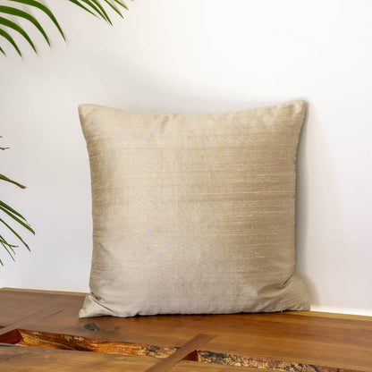 Dupioni Silk Throw Pillow Cover | Almond