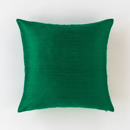 Dupioni Silk Throw Pillow Cover | Evergreen