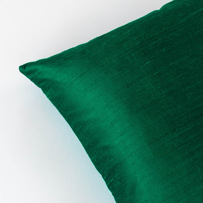 Dupioni Silk Throw Pillow Cover | Evergreen
