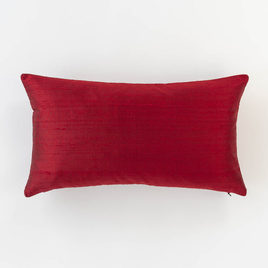 Dupioni Silk Throw Pillow Cover | Ruby