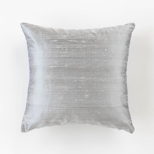 Dupioni Silk Throw Pillow Cover | Silver