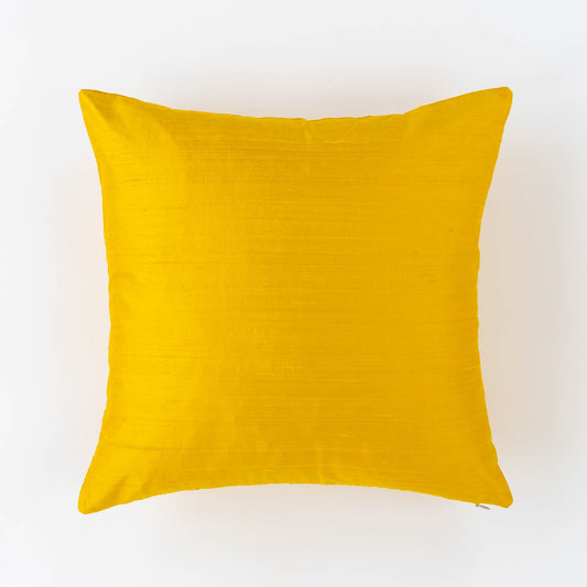 Dupioni Silk Throw Pillow Cover | Yellow