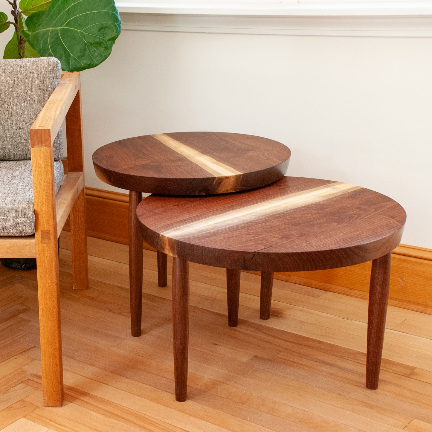 Walnut Bunching Tables