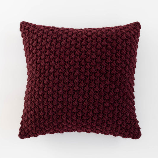 Knitted Wool Throw Pillow Cover | Berry