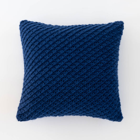 Knitted Wool Throw Pillow Cover | Cobalt