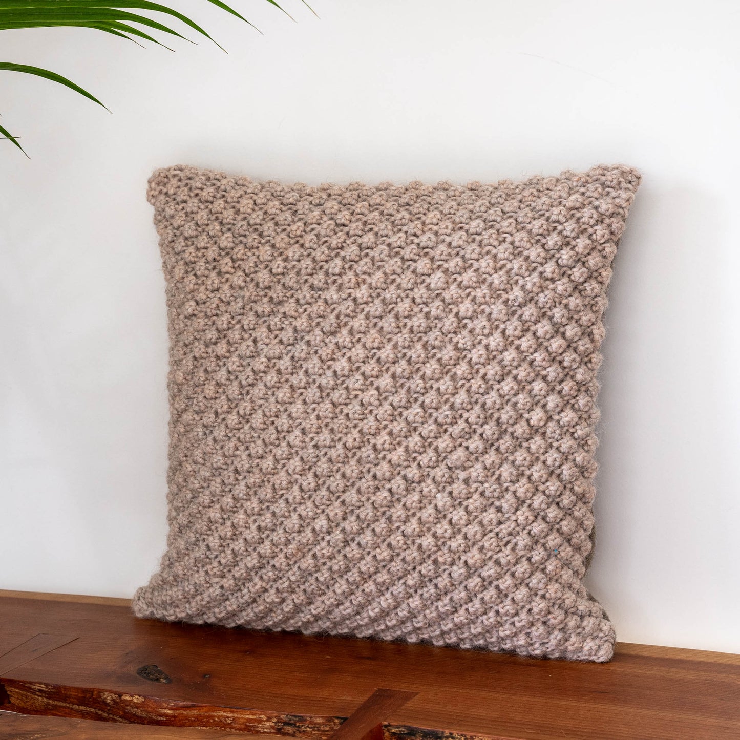 Knitted Wool Throw Pillow Cover | Desert