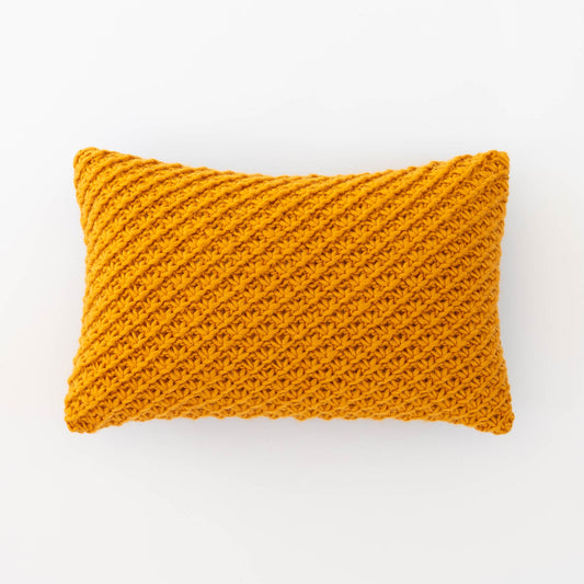 Knitted Wool Throw Pillow Cover | Goldenrod