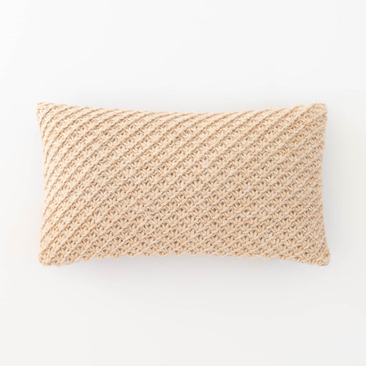 Knitted Wool Throw Pillow Cover | Heather Beige