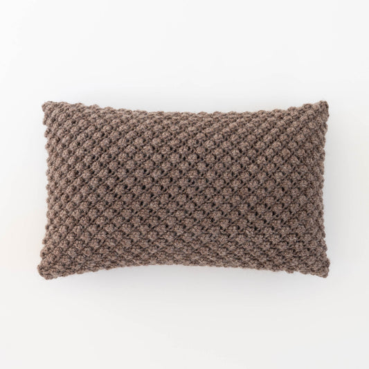 Knitted Wool Throw Pillow Cover | Heather Brown