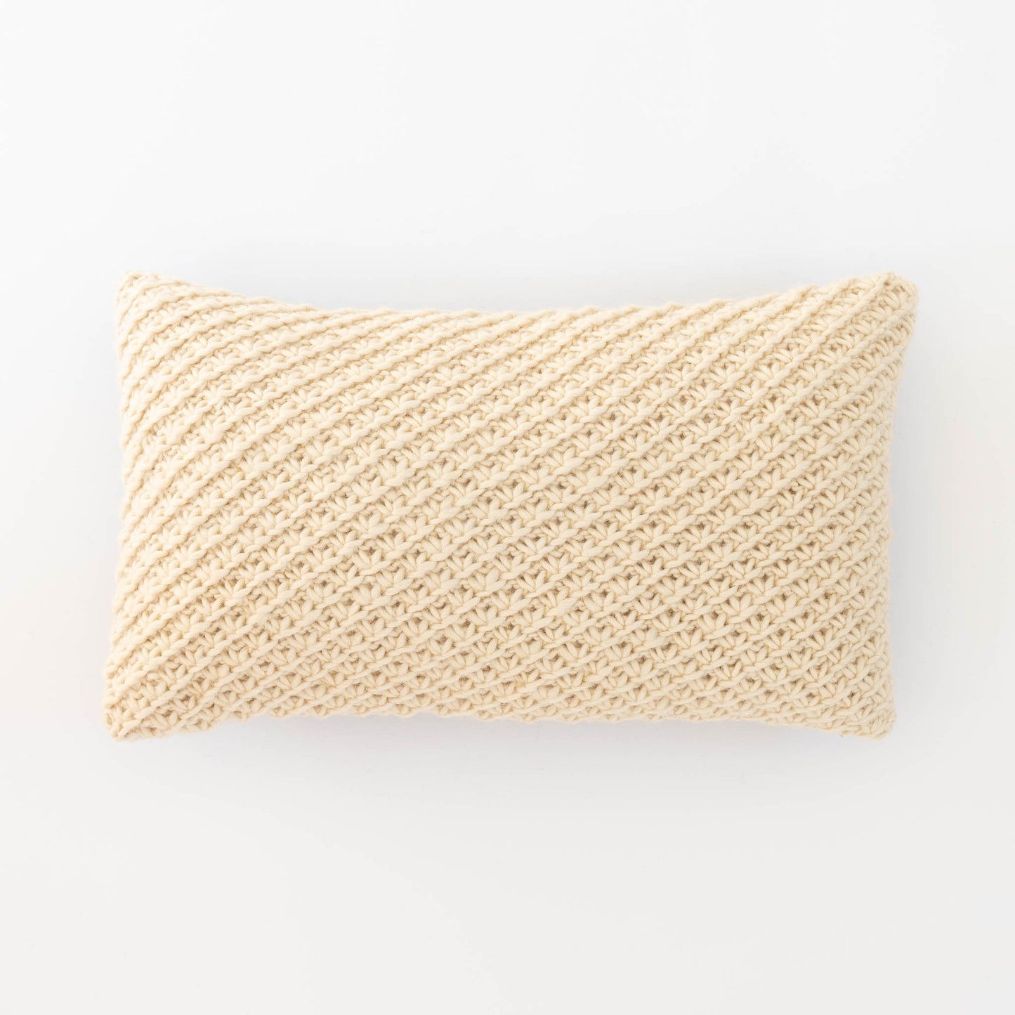Knitted Wool Throw Pillow Cover | Ivory